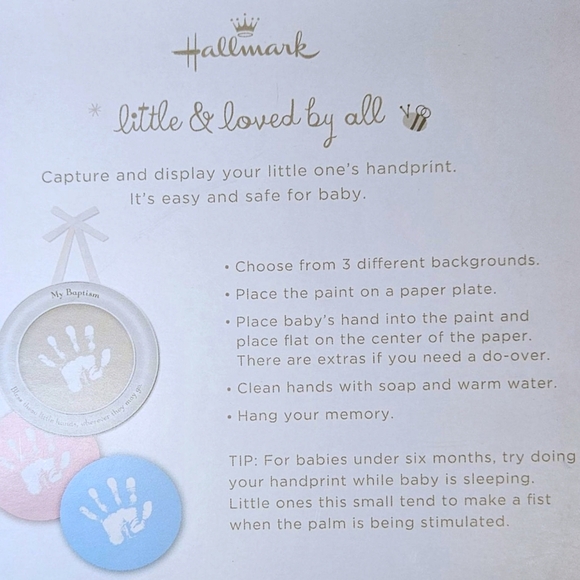 Hallmark "My Baptism" Handprint Frame Kit  Baby Keepsake with Paint & Papers NIB - Picture 5 of 5